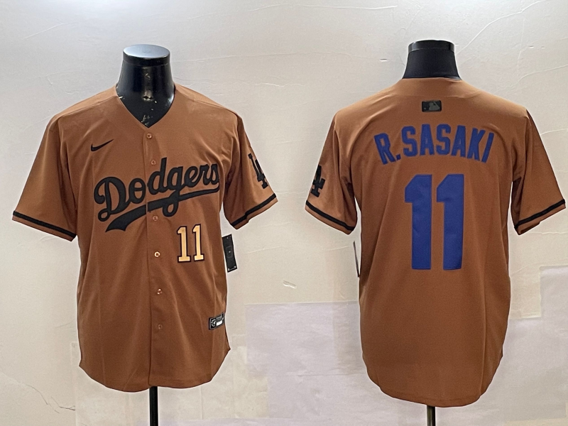 Men Los Angeles Dodgers #11 R Sasaki yellow 2025 MLB nike jersey style 11->los angeles dodgers->MLB Jersey